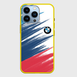 Чехол для iPhone 14 Pro BMW, цвет: 3D-желтый