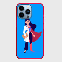 Чехол для iPhone 14 Pro Медсестра Super Nurse Z, цвет: 3D-малиновый
