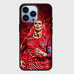 Чехол для iPhone 14 Pro Cristiano Ronaldo Portugal, цвет: 3D-черный