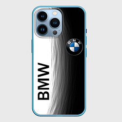Чехол для iPhone 14 Pro Black and White BMW, цвет: 3D-голубой