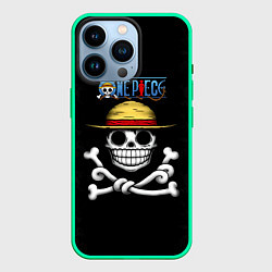 Чехол для iPhone 14 Pro Пираты Соломенной Шляпы One Piece, цвет: 3D-мятный