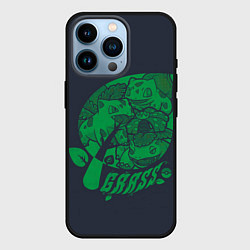 Чехол для iPhone 14 Pro Травяные покемоны, цвет: 3D-черный
