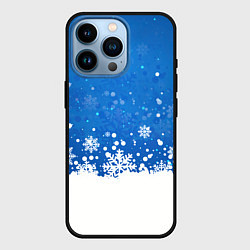 Чехол для iPhone 14 Pro Снежинки - С Новым Годом, цвет: 3D-черный