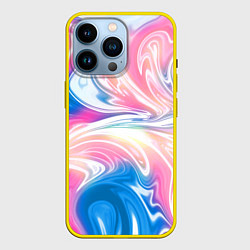 Чехол для iPhone 14 Pro Абстрактный цветной паттерн Волны Abstract Color P, цвет: 3D-желтый
