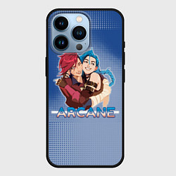 Чехол для iPhone 14 Pro Arcane - Джинкс и Вай, цвет: 3D-черный