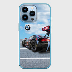 Чехол для iPhone 14 Pro BMW racing team - Motorsport - M Performance, цвет: 3D-голубой