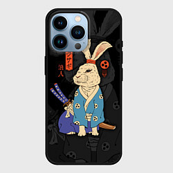 Чехол для iPhone 14 Pro Заяц японский самурай, цвет: 3D-черный