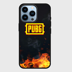 Чехол для iPhone 14 Pro Pubg fire abstraction, цвет: 3D-черный