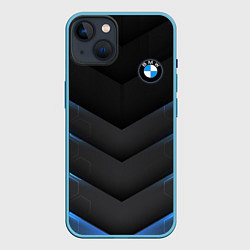 Чехол для iPhone 14 BMW, цвет: 3D-голубой