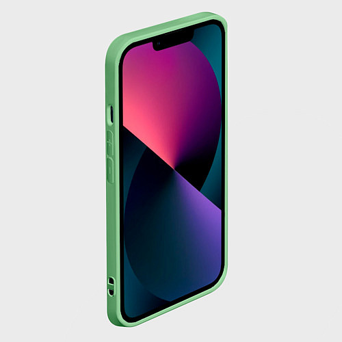 Чехол iPhone 14 Панда в краске / 3D-Салатовый – фото 2