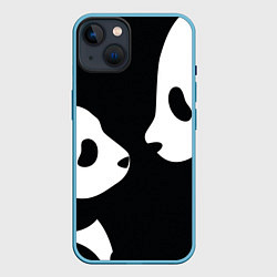 Чехол для iPhone 14 Panda, цвет: 3D-голубой