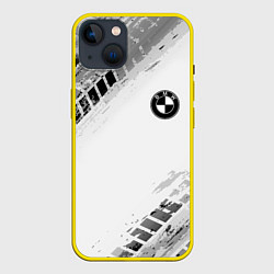 Чехол для iPhone 14 BMW ПРОТЕКТОР ШИН, цвет: 3D-желтый
