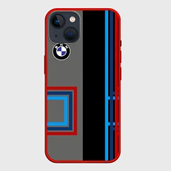 Чехол для iPhone 14 Автомобиль BMW БМВ, цвет: 3D-красный