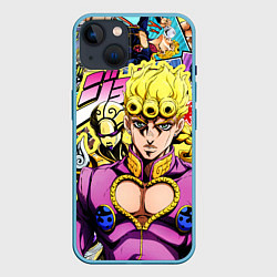 Чехол для iPhone 14 JoJos Bizarre Adventure - Джорно Джованна, цвет: 3D-голубой