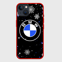 Чехол для iPhone 14 НОВОГОДНИЙ БМВ НОВЫЙ ГОД BMW, цвет: 3D-красный
