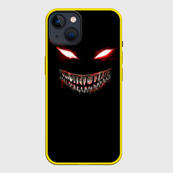 Чехол для iPhone 14 Красноглазый демон Dead Inside, цвет: 3D-желтый