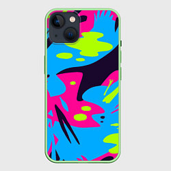 Чехол для iPhone 14 Color abstract pattern Summer, цвет: 3D-салатовый