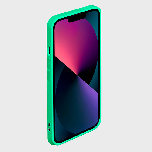 Чехол iPhone 14 Красочная пасмурность / 3D-Мятный – фото 2
