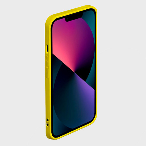 Чехол iPhone 14 Цифровая волна / 3D-Желтый – фото 2