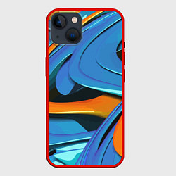 Чехол для iPhone 14 Abstraction Fashion 2037, цвет: 3D-красный