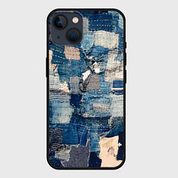 Чехол для iPhone 14 Patchwork Jeans Осень Зима 2023, цвет: 3D-черный
