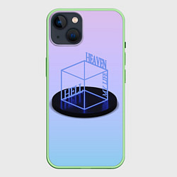 Чехол для iPhone 14 Куб жизни, цвет: 3D-салатовый