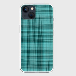 Чехол для iPhone 14 Клетчатый узор цвета морской волны checkered patte, цвет: 3D-белый