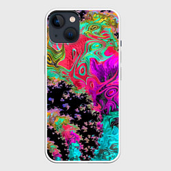 Чехол для iPhone 14 Сюрреалистическая фрактальная композиция Мода Surr, цвет: 3D-белый
