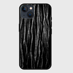 Чехол для iPhone 14 Полосы чорные серые роизвольные random black strip, цвет: 3D-черный