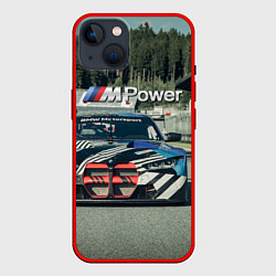 Чехол для iPhone 14 BMW M Power - Motorsport - Racing team, цвет: 3D-красный