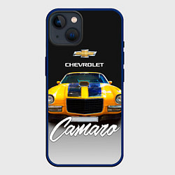 Чехол для iPhone 14 Американский спорткар Camaro 1970 года, цвет: 3D-тёмно-синий