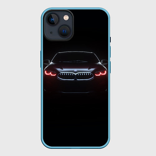 Чехол iPhone 14 BMW - red eyes / 3D-Голубой – фото 1