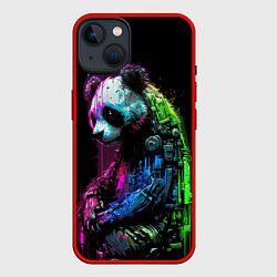 Чехол для iPhone 14 Панда в краске, цвет: 3D-красный