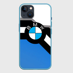 Чехол для iPhone 14 Bmw sport geometry, цвет: 3D-голубой