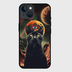 Чехол для iPhone 14 Кот Масон - третий глаз, цвет: 3D-черный