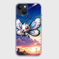 Чехол для iPhone 14 Pokemon butterfree, цвет: 3D-светло-сиреневый