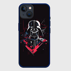 Чехол для iPhone 14 Darth Vader on black, цвет: 3D-тёмно-синий