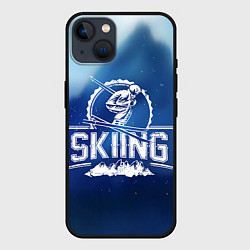 Чехол для iPhone 14 Лыжный спорт, цвет: 3D-черный