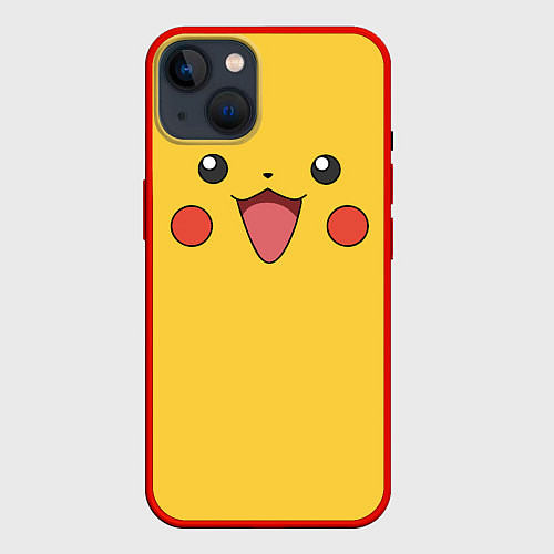 Чехол iPhone 14 Пикачу / 3D-Красный – фото 1