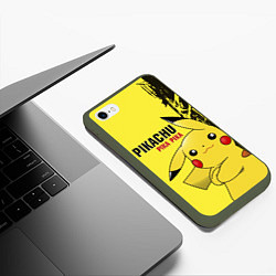 Чехол iPhone 6/6S Plus матовый Pikachu Pika Pika, цвет: 3D-темно-зеленый — фото 2