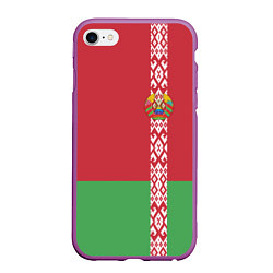 Чехол iPhone 6/6S Plus матовый Беларусь, цвет: 3D-фиолетовый