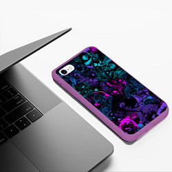 Чехол iPhone 6/6S Plus матовый Neon Ahegao, цвет: 3D-фиолетовый — фото 2