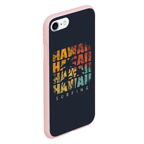 Чехол iPhone 7/8 матовый Hawaii Surfing / 3D-Светло-розовый – фото 2