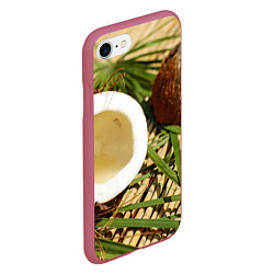 Чехол iPhone 7/8 матовый Кокос, цвет: 3D-малиновый — фото 2