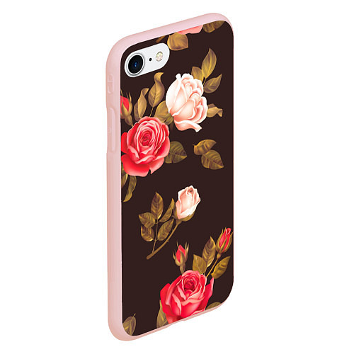Чехол iPhone 7/8 матовый Мотив из роз / 3D-Светло-розовый – фото 2