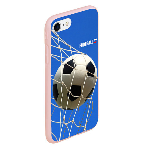 Чехол iPhone 7/8 матовый Футбол - гол / 3D-Светло-розовый – фото 2