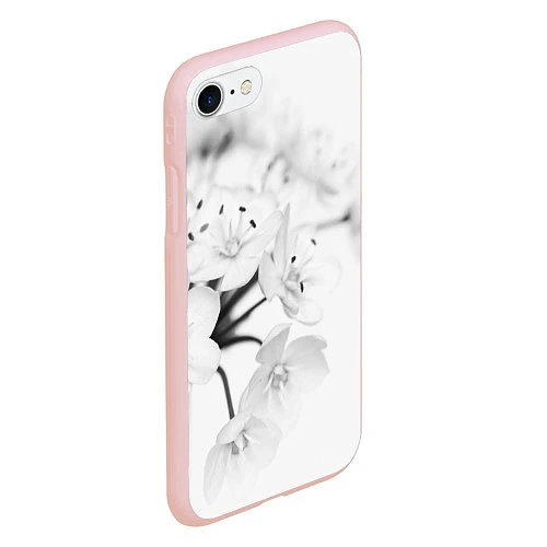 Чехол iPhone 7/8 матовый Белая сакура / 3D-Светло-розовый – фото 2