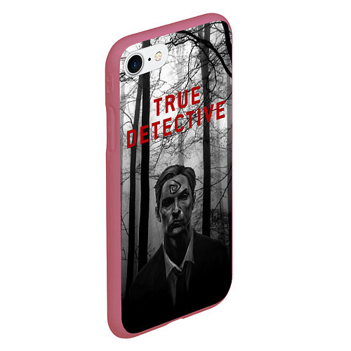 Чехол iPhone 7/8 матовый True Detective: Blackwood / 3D-Малиновый – фото 2