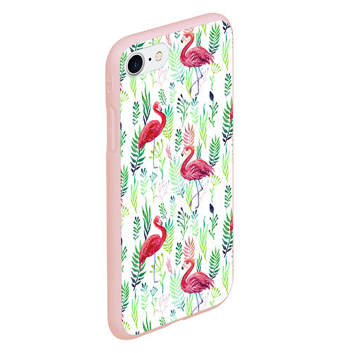 Чехол iPhone 7/8 матовый Цветы и бабочки 2 / 3D-Светло-розовый – фото 2