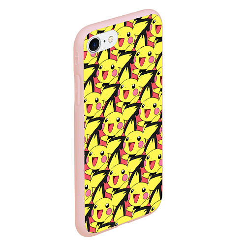 Чехол iPhone 7/8 матовый Pikachu / 3D-Светло-розовый – фото 2